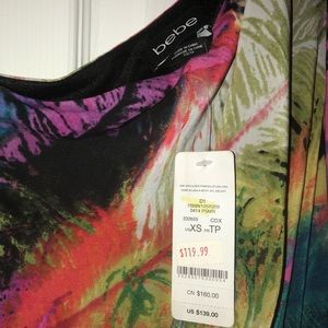 Bebe one shoulder fitted cocktail dress